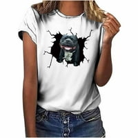Fonwoon ženske modne modne vrhove smiješna 3D tiskana majica Casual Loose Fit TEE majica za ispis, ljetni