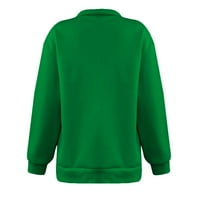 Qcmgmg slatko izlaže vrhove za žene četvrti zip rever duks žene dugih rukava dame pulover vrhove labave polovine zip woman odjeća zelena l