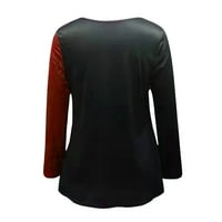 Wozhidaoke T majice za žene žene vrhovi dugih rukava dnevno labave bluze vrhovi crveni l