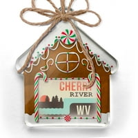Ornament tiskan jednostrana SAD rijeke Cherry River - Zapadna Virdžinija Božić Neonblond