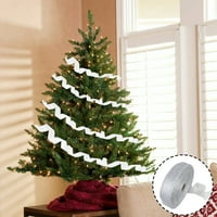 TwinkSeal Xmas Treeknot izrada vrpce 2mx božićna vrpca Čvrsta boja Sheer blista ožičena poklon pakiranje DIY Craft Xmas Dekoracija stabla vijenac za diy