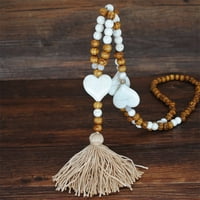 Ogrlice Privjesci Žene Tassel Drvene perle Ogrlice Privjesak Bohemijski lančani nakit