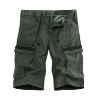 Cacommmark PI muške kratke hlače za muškarce Ležerne prilike pure boje na otvorenom Pocket plaža Radna pantalona za teretne kratke hlače vojska zelena