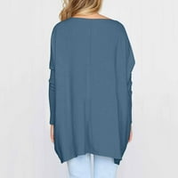 Žene T majice Labavi fit prevelizirani za tuničke vrhove za nošenje sa gamašima dugih rukava pad džempera s dresima košulja