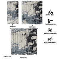 Siva mermerna tuš za tuširanje, moderna luksuzna standardna zavjesa za kupaonicu, tuš za zavjese za kupatilo, vodootporna poliesterska tkanina za tuširanje, 60 72