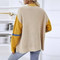 IzdEerbi kardigan džemperi za žene jeseni džempere casual labavi pleteni kaput jesen i zimski vrhovi žuti