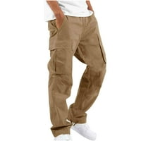FESFESFES hlače za muškarce Čvrsti povremeni kutići za višestruki džepovi na otvorenom ravno tipom fitness hlače Tergo hlače pantalone