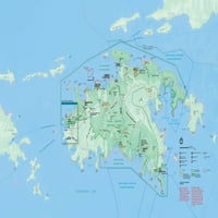 Mapa za kućne udobne park - Nacionalni park Virgin Islands - Vivid imagery laminirani poster Ispis laminiranog plakata sa svijetlim bojama