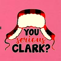 Divlji Bobby, ti ozbiljan Clark? Božićne žene Slim Fit Junior Tee, vruća ružičasta, velika