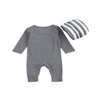 Fanvereka Baby BodySuits novorođenčad dugih rukava mali brat jednodijelni kombinezon sa prugastim šeširom