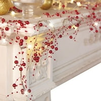 Zatvoreni božićni ukrasi, svečana osvijetljena bobica Beared Garland $ božićna bajka, ukras bobica perla
