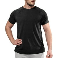 Muška majica Modni sportski T-kratki rukav V izrez T-majica Black XXL