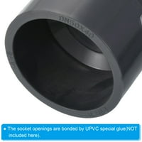 UXCell 2.5x2 ID reduktora učvršćujući PVC priključak za spajanje utičnice, sivi