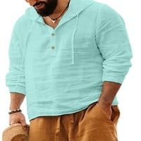 Haite Muška s kapuljača dugih rukava Ležerne prilike pulone majica sa punim bojama Sportski vučni gumb dolje dukseve