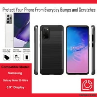 Capsule Case kompatibilan sa Galaxy Note ultra [četkani udarci hibridni tanak fit zaštitni crni poklopac telefona] za Samsung Galaxy Note Ultra 6,9 5g 4g