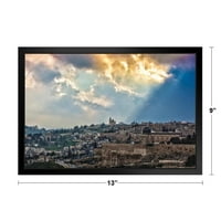 Zlatni oblaci preko gradove Jeruzalem fotografije Fotografska stajališta ili poklopac drvenog okvira 9x13