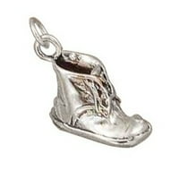 Sterling Silver 20 BO lančani 3D desni noga za bebe cipele Boot Privjesak ogrlica