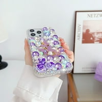 SANIMORE futrola za iPhone Pro, 3D blistaju dijamantni leptir cvijet za djevojke za žene luksuzni stilski