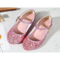Daeful Kids Mary Jane Okrugli prsti princeze cipele haljina haljina casual Chunky blok pete sandale djevojke neklizne pumpe ružičaste 2Y