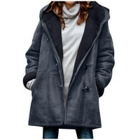 Novi proizvodi Zimski kaputi za žene Ženske jakne Sale Sale Moče Žene Toplo FAU kaput Jakna Zimska dugme Čvrsta duga rukava odjeća