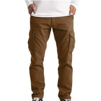 Teretne hlače za muškarce plus veličine modni džepovi u boji rade pant sportske pantalone pune duljine pantalone