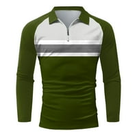 Polo majice za muškarce Winter Fall dugi rukav modni sportovi Digitalni tisak rever Raglan patentnih patentnih majica