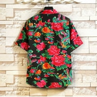 Muška košulja Proljeće Ljeto tiskovina etničkog stila Retro kratkih rukava Klasična štanda košulja majica muške odjeće