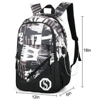 Voguele USB punjenje Svjetlosni ruksak Cool Boys School Backpad ramena torba za prijenosna računala