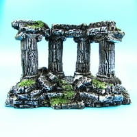 Walbest Rezervirani rezin akvarijum ukrasi Resin Dvorac Dekoracije Vintage Ruins Rimska kolona umjetna postrojenja za Betta Sleep Rest Sakrij igru