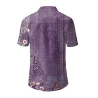 Apepal Womens vrhovi gumb-down srušene košulje s vilom V-izrezom Modna ljetna majica kratkih rukava