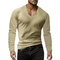 Pedort Thirts majice za muškarce muške dugih rukava pamučna majica pamučne majice u običnom, velikom i visokom kaki, 3xl