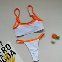 Zermoge kupaći kostimi kupaći kostim za žene, ženski bikini čvrsti set kupaći kostim dva ispunjena patchwork
