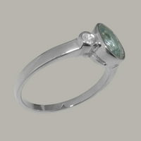Britanci napravio 14k bijeli zlatni akvamarinski i kubni cirkonijski prsten ženski prsten - veličine opcija - veličine 11,75