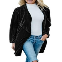 Ženska čvrsta jakna s dugim rukavima Otvorite prednji kardiganski kaput sa džepovima vanjska odjeća