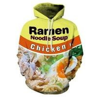 3D Ramen Chicken Noodle juha Grafičke dukseve Pulover Dukseri za muškarce Žene