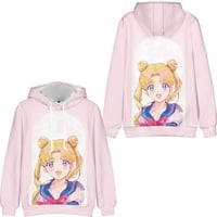 Sailor Moon Hoodie ispisana prugasta dukserica sa kapuljačom modni pulover dugih rukava