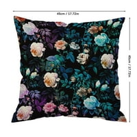 Dyfzdhu linen jastuk za jastuk Vintage cvjetni jastuk za cvijeće Jastuk za ružu