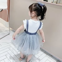Visland Toddler Baby Girl Chirt suknja s kratkim rukavima Top luk čvor Net neto predivna suknja