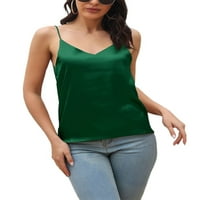 Žene Ljeto TOP TOP SOLD COLOR TOPS bez rukava Cami Boho Tee Party Camisole Green S