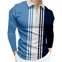 Košulje za čišćenje za muškarce odricanje s dugim rukavima 3D tiskanje pulover patentnih zatvarača majice plavi m