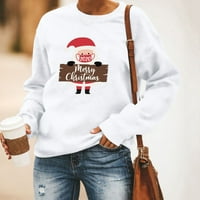 Osvrće na dugim rukavima Božićne žene dama pisma Ispis majica Top pulover dukserice tunike plus veličina