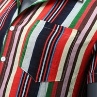 Muška ležerna majica kratkih rukava s majicom muške ljetne multikolorske košulje Plus size Okrenite košulju za ovratnik