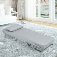 Sklopivi položaj Kabriolet za spavanje ležaljka sa lounge kaučem sa jastukom-svijetlom sivom bojom