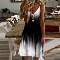 Ženska ljetna plus veličina haljina špageta kaiš Flowy Beach kratka sandress boho haljina za ispis mini haljina