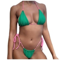 Amlbb Ženske kupaće kostime zavoj čvrsto dvodijelno kupaći kostim bikini plivanje uz plažu odjeća za