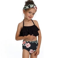 Dječji kupaći kostimi Dječje djevojke Ruffles cvjetni print Dvije kupaći kostim kupaći kupaći kostimi