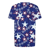 Muški 4 srpnja Košulje Patriotske američke poklone Print Pulover Fitness Sport T-majica Crew Neck Short rukav tamno plavi xxxxl