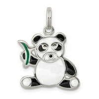 Sterling Silver Emaned Panda Bear Charm Privjesak