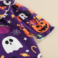 Calsunbaby novorođenčad Dječja djevojka Halloween Outfit off ramena Pumpkin Ghost Print Tops Casual