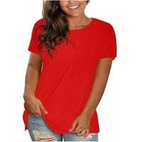 Ayolanni Plus veličine za žene Ljetne casual labave majice kratkih rukava Dressy bluza trendy
